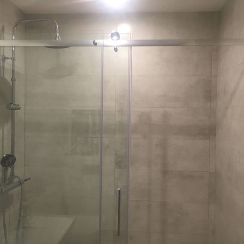 Alexs installed shower glass panel. I satisfied wi