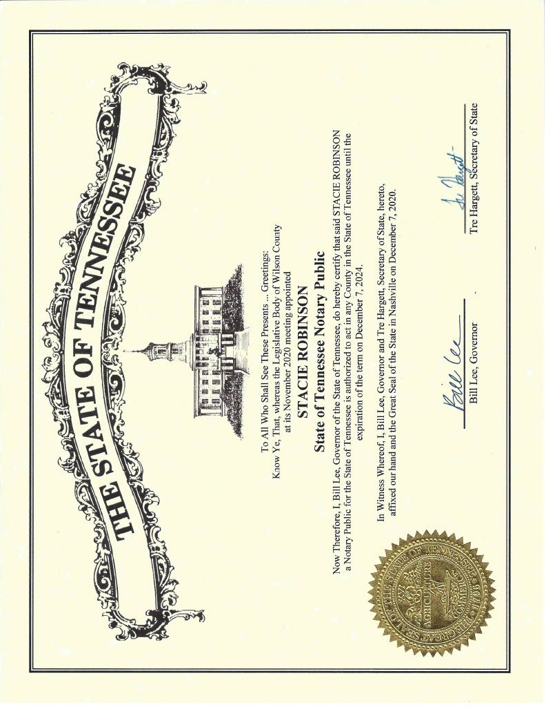 Tennessee Notary Public Commission