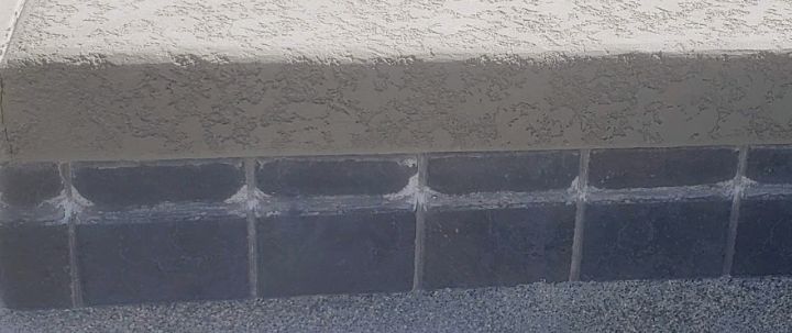 Mineral build up before tile blast