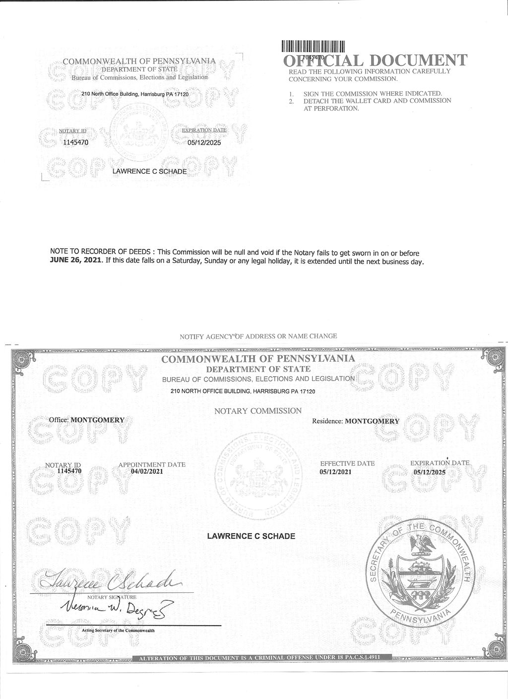 Notary License Until 2025