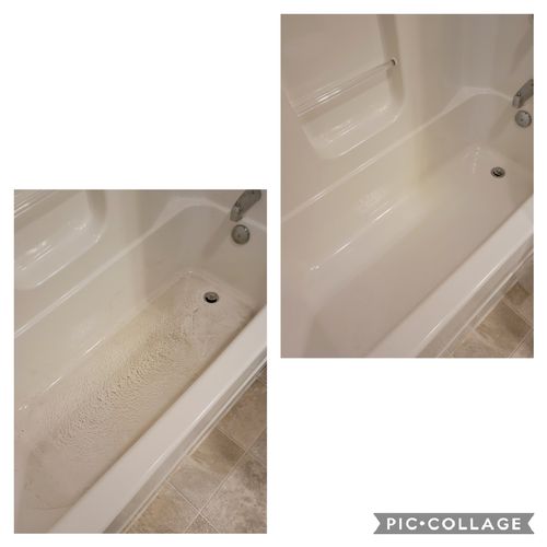 before and after puppy's bathtub 🐶