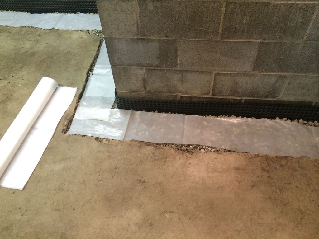Vapor Barrier installation - Internal French Drain