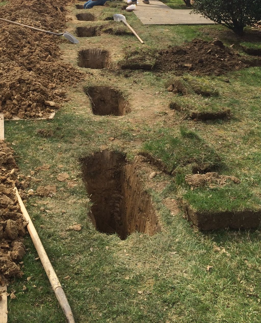 Exterior During Wall Anchor Foundation Repair 