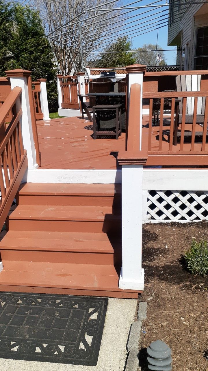 Private Home-Pressure wash deck-paint white trim-S