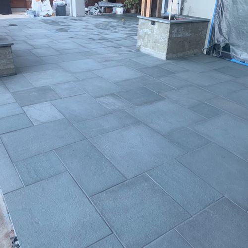 Erick did an amazing outdoor blue stone patio for 