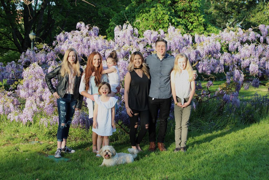 My family back in Oregon and my heirloom wisteria.
