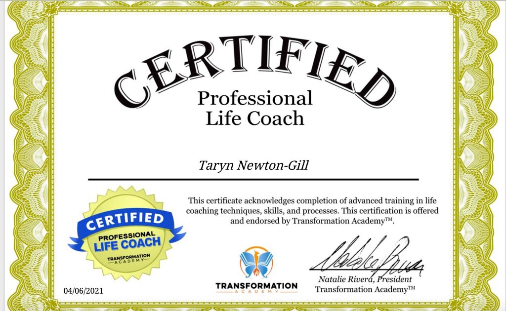 Certified Professional Life Coach.