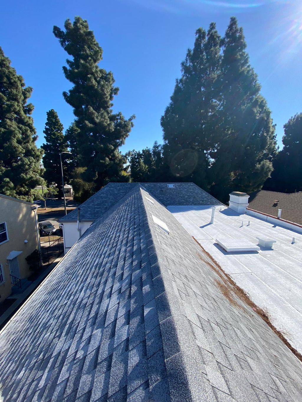 Owens Corning- Sierra Gray color and Flat roof Pol