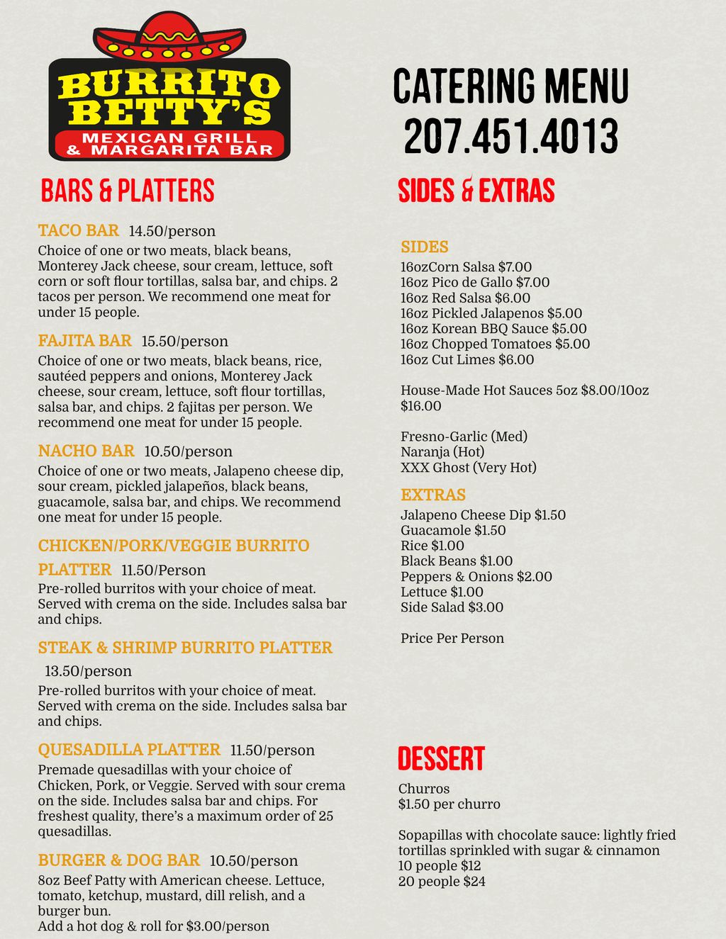Catering Menu