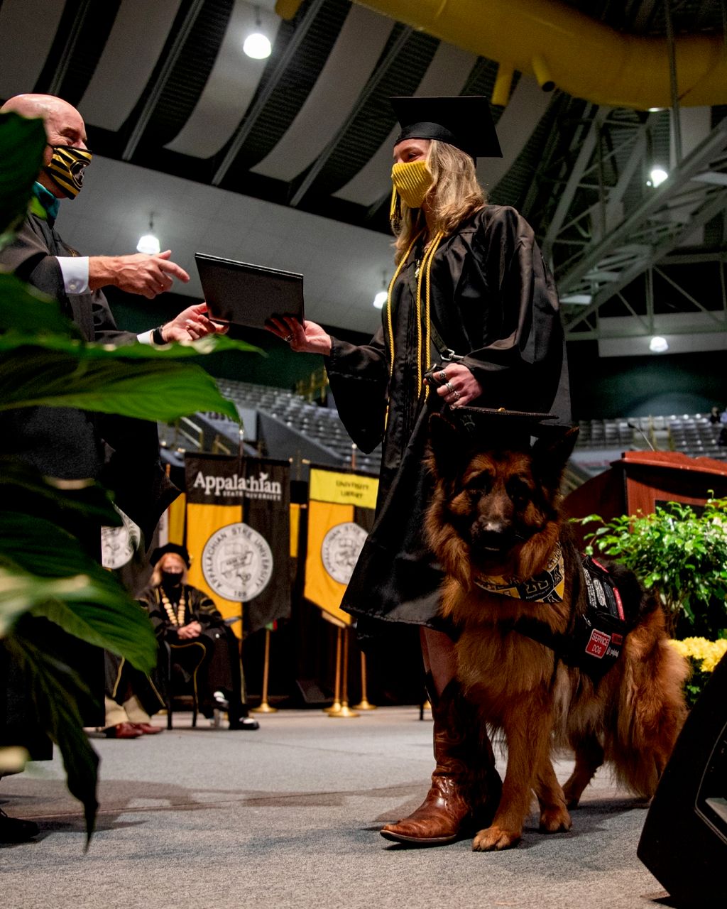 Nadja walking the stage at App State. She was a pl