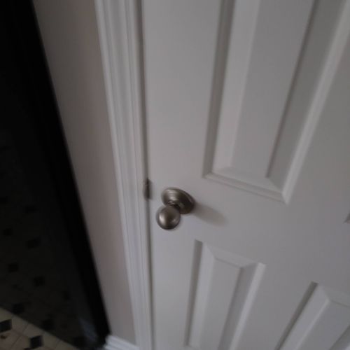 complete door frame and door knob replacement 