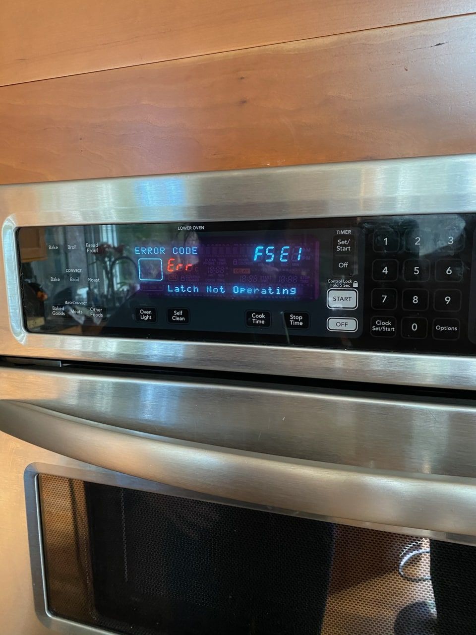 Wall Oven F5E1 error code clear