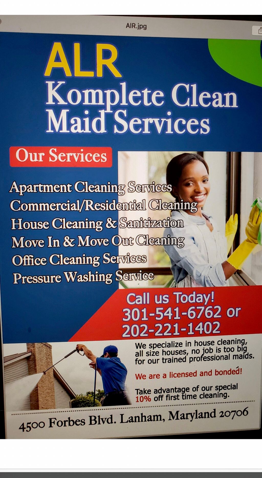 ALR Komplete clean maid service