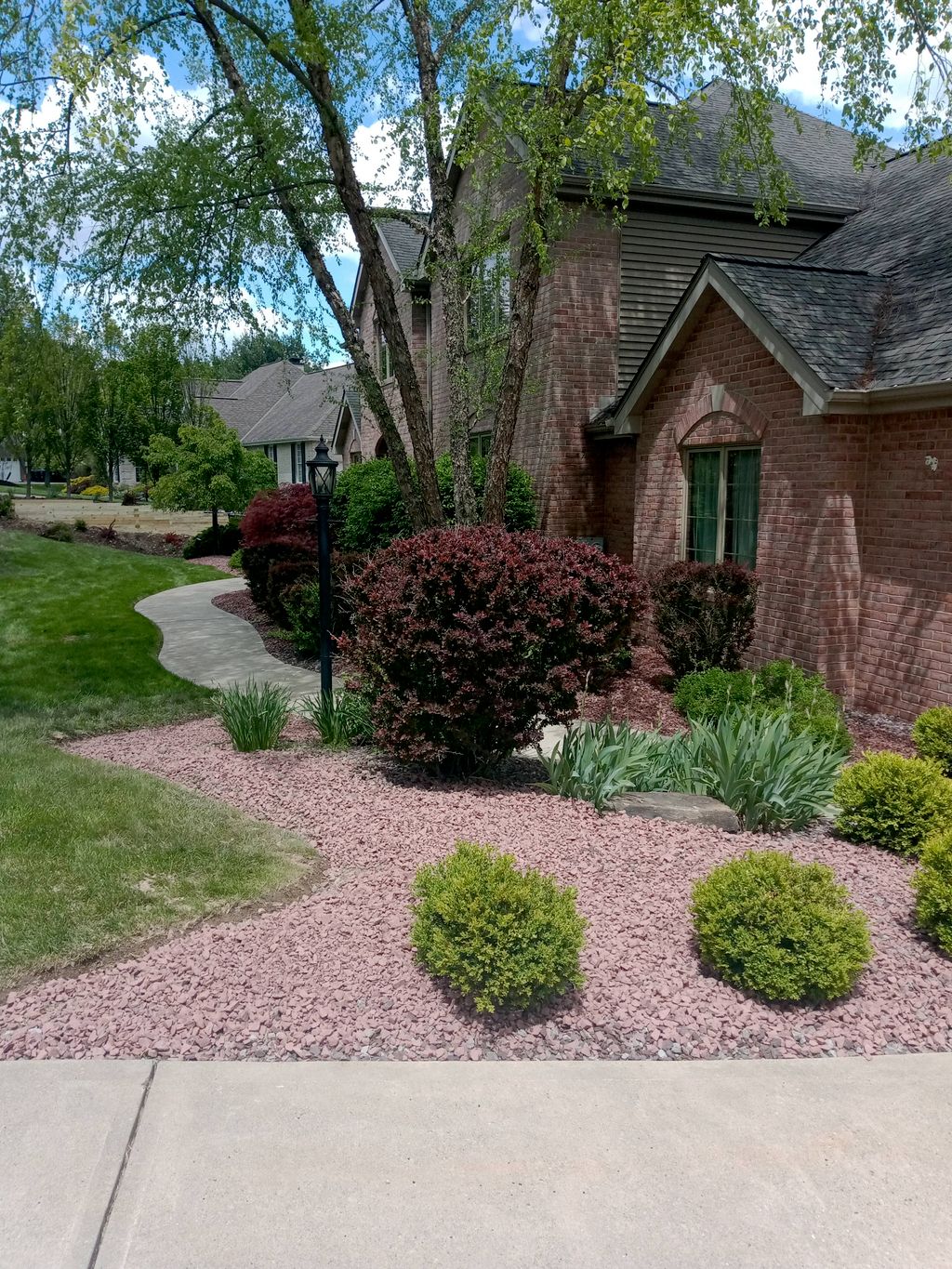 installation of red limestone brings out the vibra
