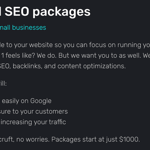 Managaed SEO Packages