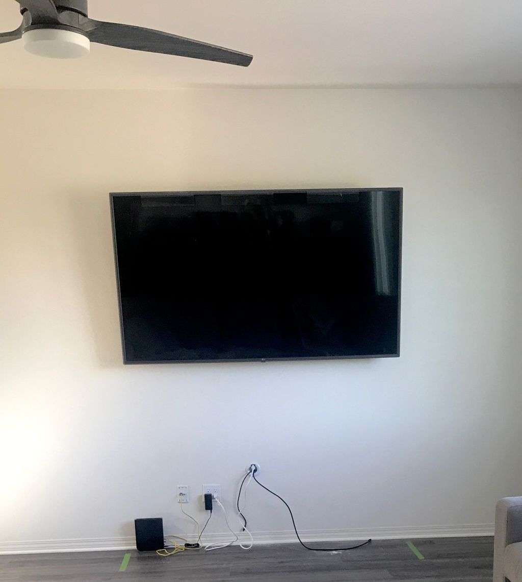 TV mount with in wall cord concealment. 