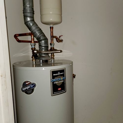 Gas water heater installation 