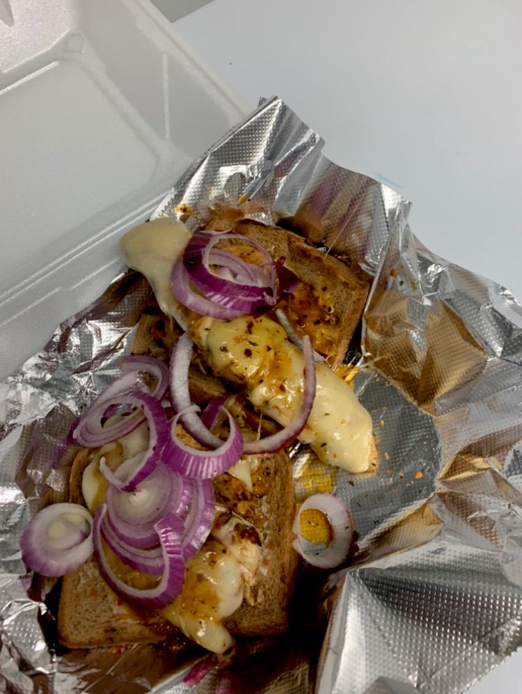 Grilled marinated chicken breast sandwich with pro