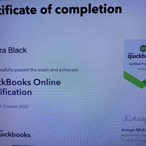 QB Certificate of completion