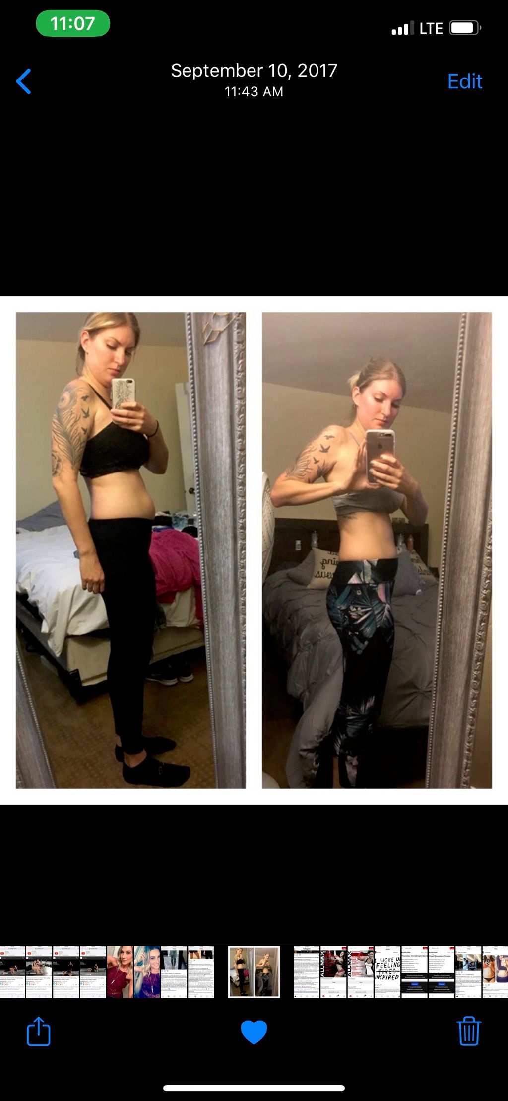 1 month progress. Kori works out with my 2x a week