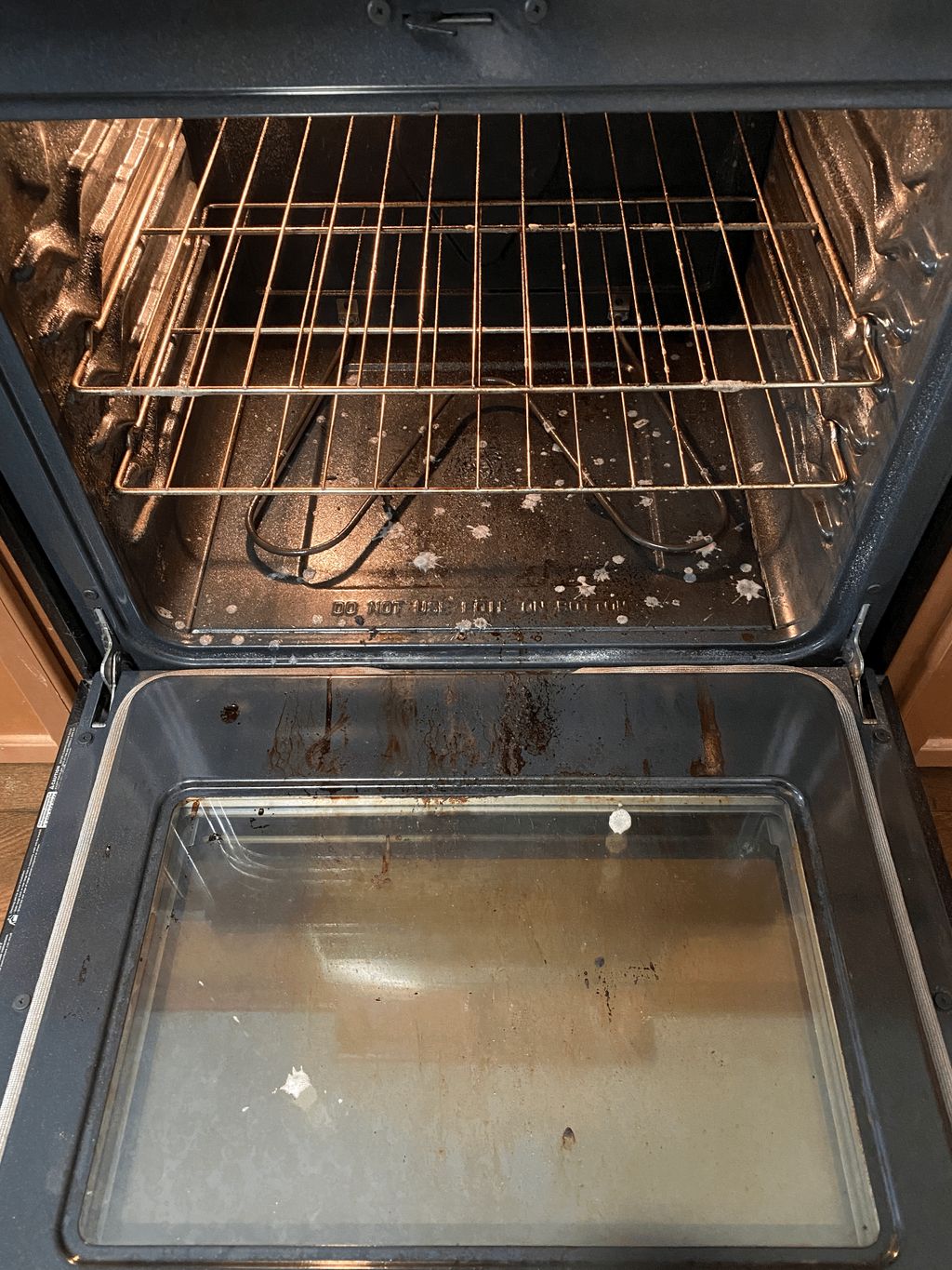 Before oven cleaning inclusive of deep cleaning (b