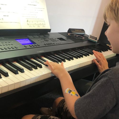 My 6 year old son had his first piano lesson with 