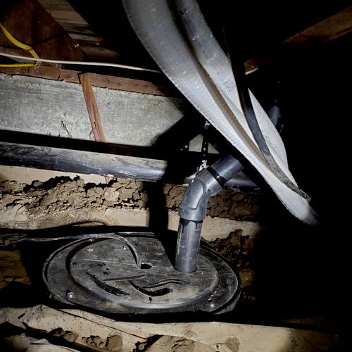 Sump pump addition in crawlspace