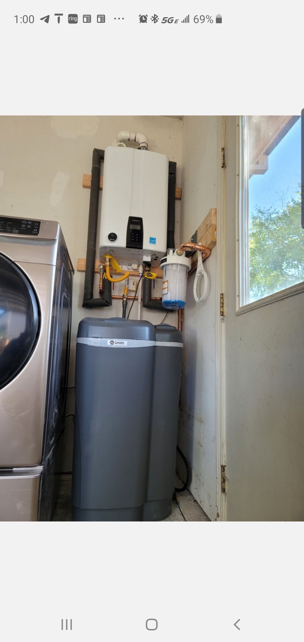 Navien tankless water heater with an AO Smith wate