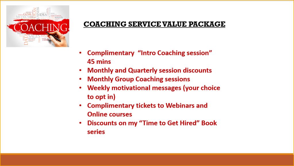 COACHING VALUE PACKAGE