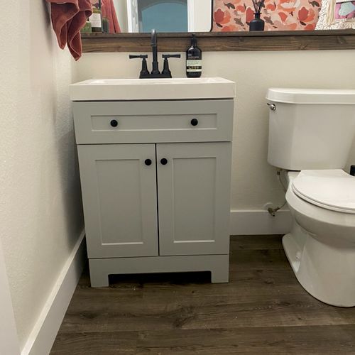 Contacted TJ at noon to get a new bathroom vanity 