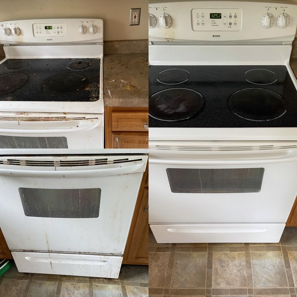 Stove cleaning (before and after) 