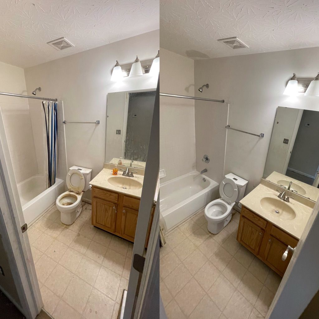 Bathroom cleaning (before and after) 