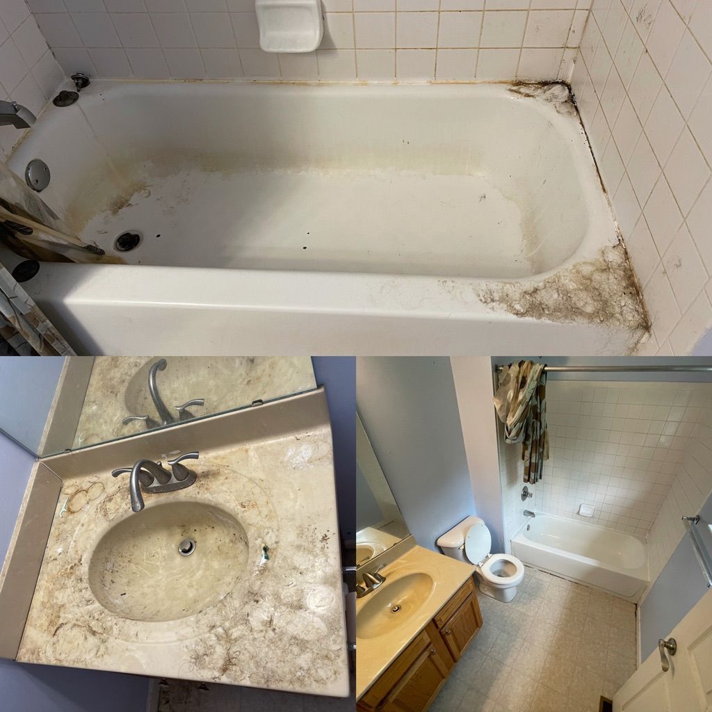 Bathroom cleaning before and after! 