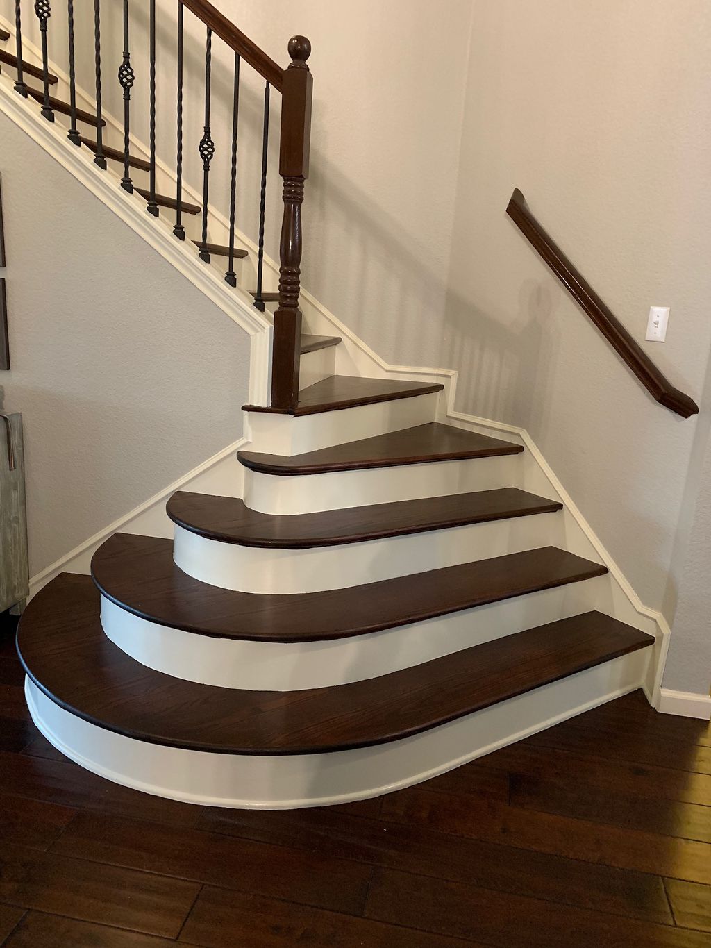 Removed carpet and install new hardwood on stairs