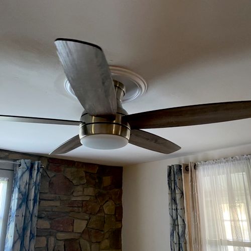 We needed three ceiling fans installed: reached ou