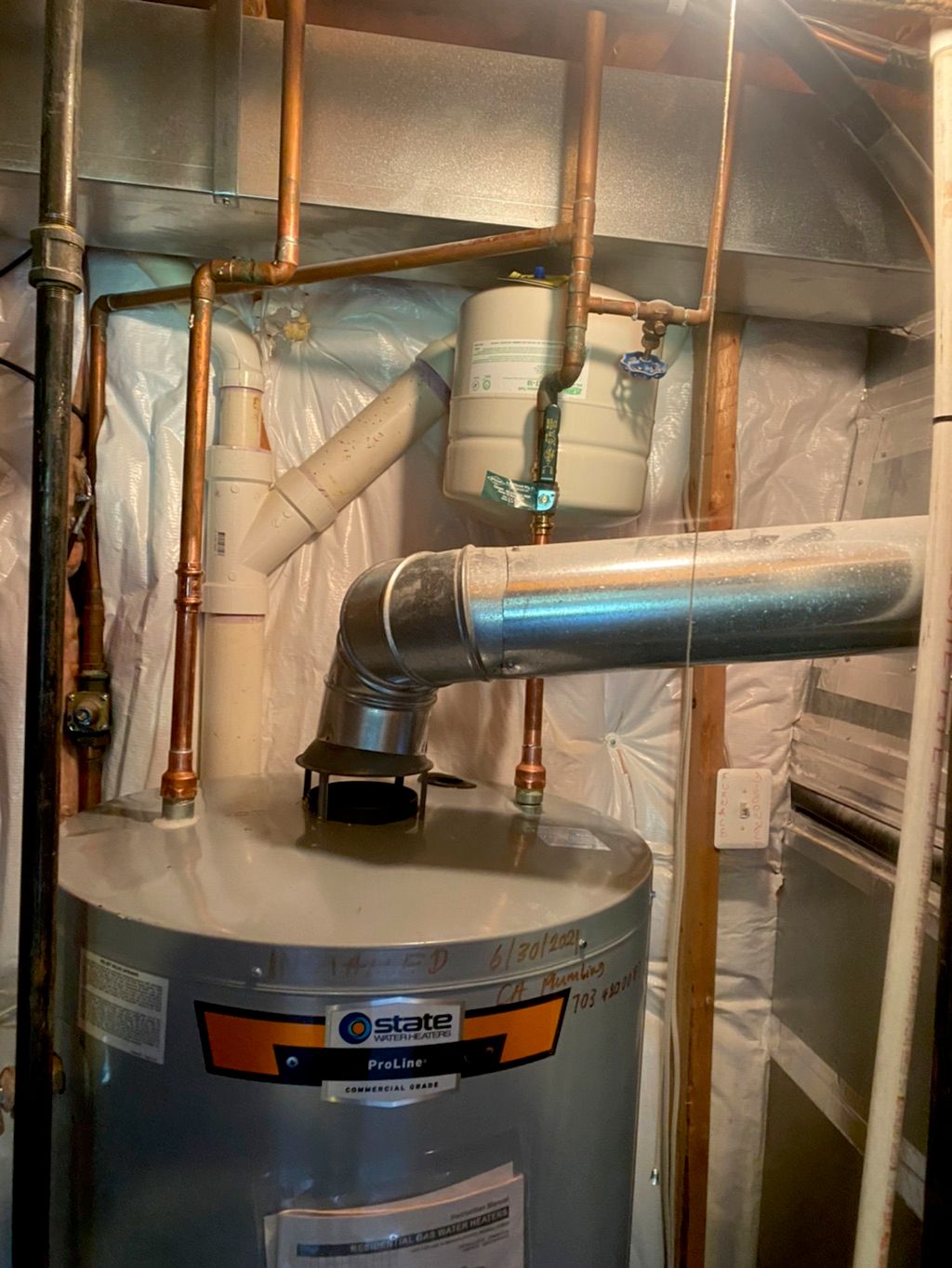 New 75 gallon Gas water heater tank. Up to code.  