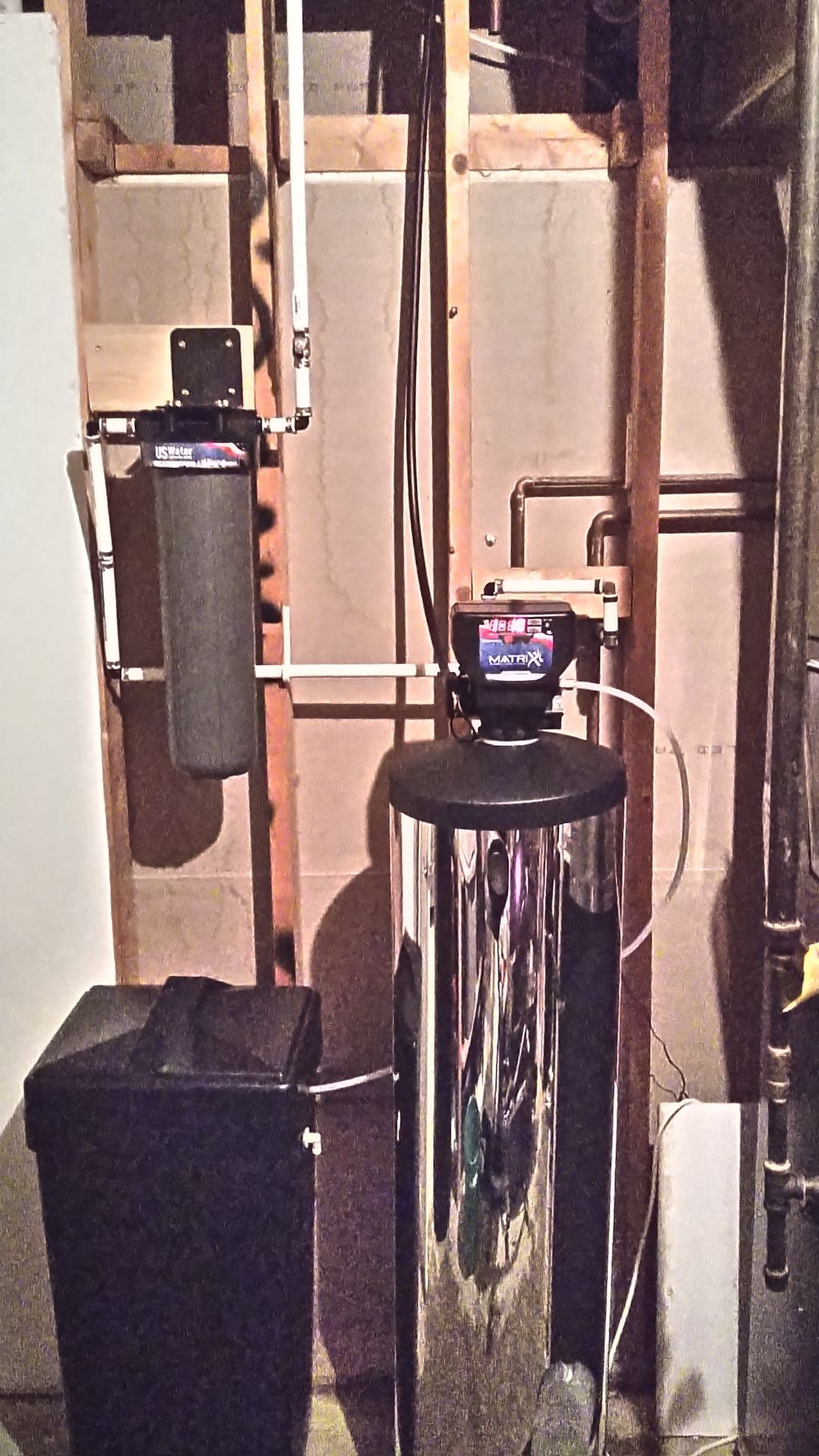 Water softener and filtration system installed 