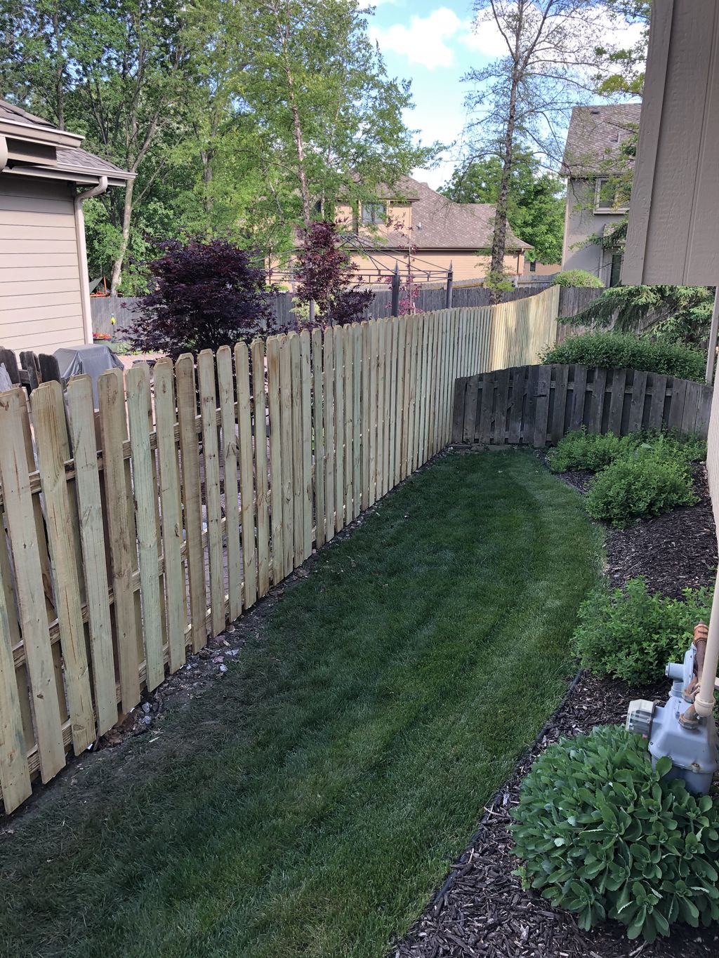 outside view by the gate, neighbors view
