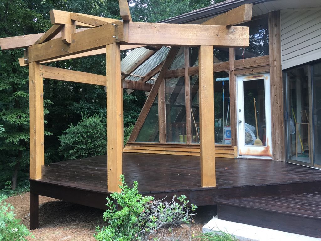 After Sealing deck and beams