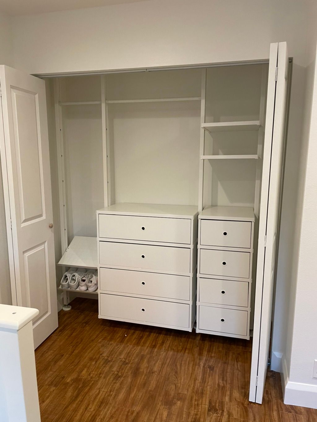Closet After. Made opening bigger. Drywall, textur