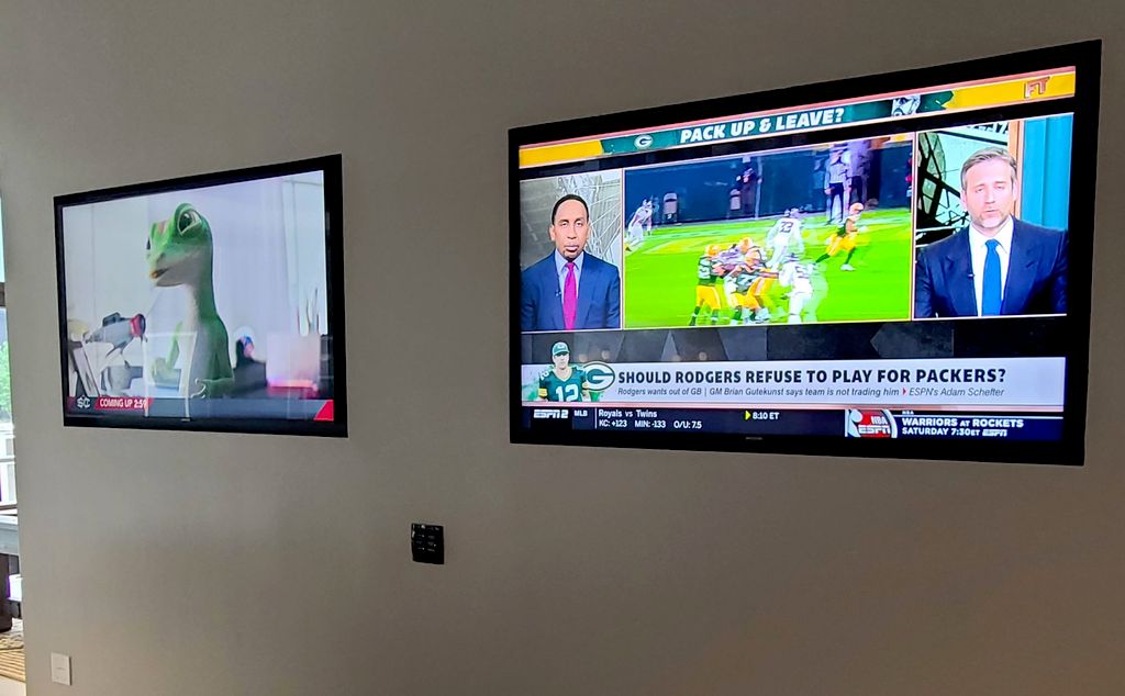 TV media wall, one control keypad