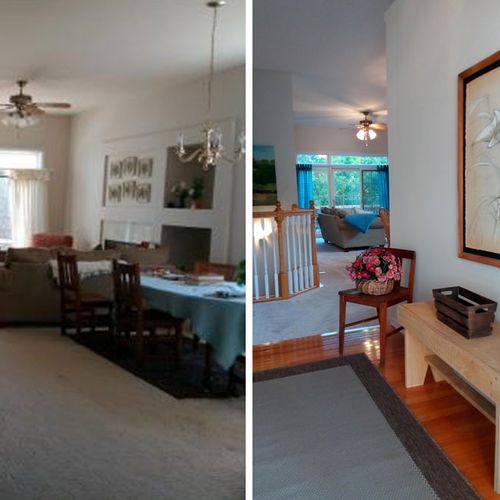 Foyer before & after