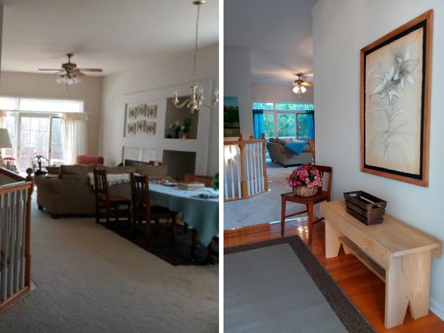 Foyer before & after