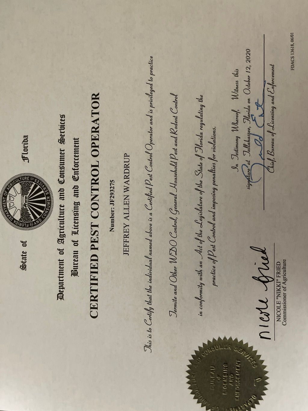 Pest Control Certified Operator 