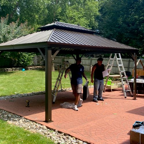 Great job built 16x20 metal gazebo to perfection  