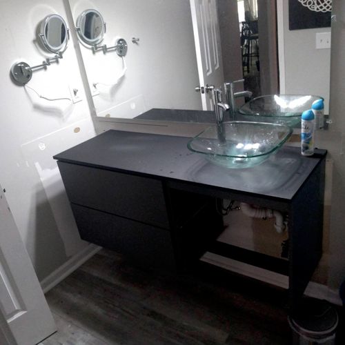 Floating Vanity - Faucet and Sink Installation