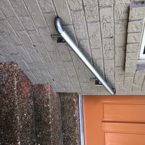 He and his wife installed a new outdoor handrail f