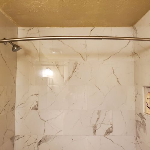 Mohamed did a great job installing a curved shower