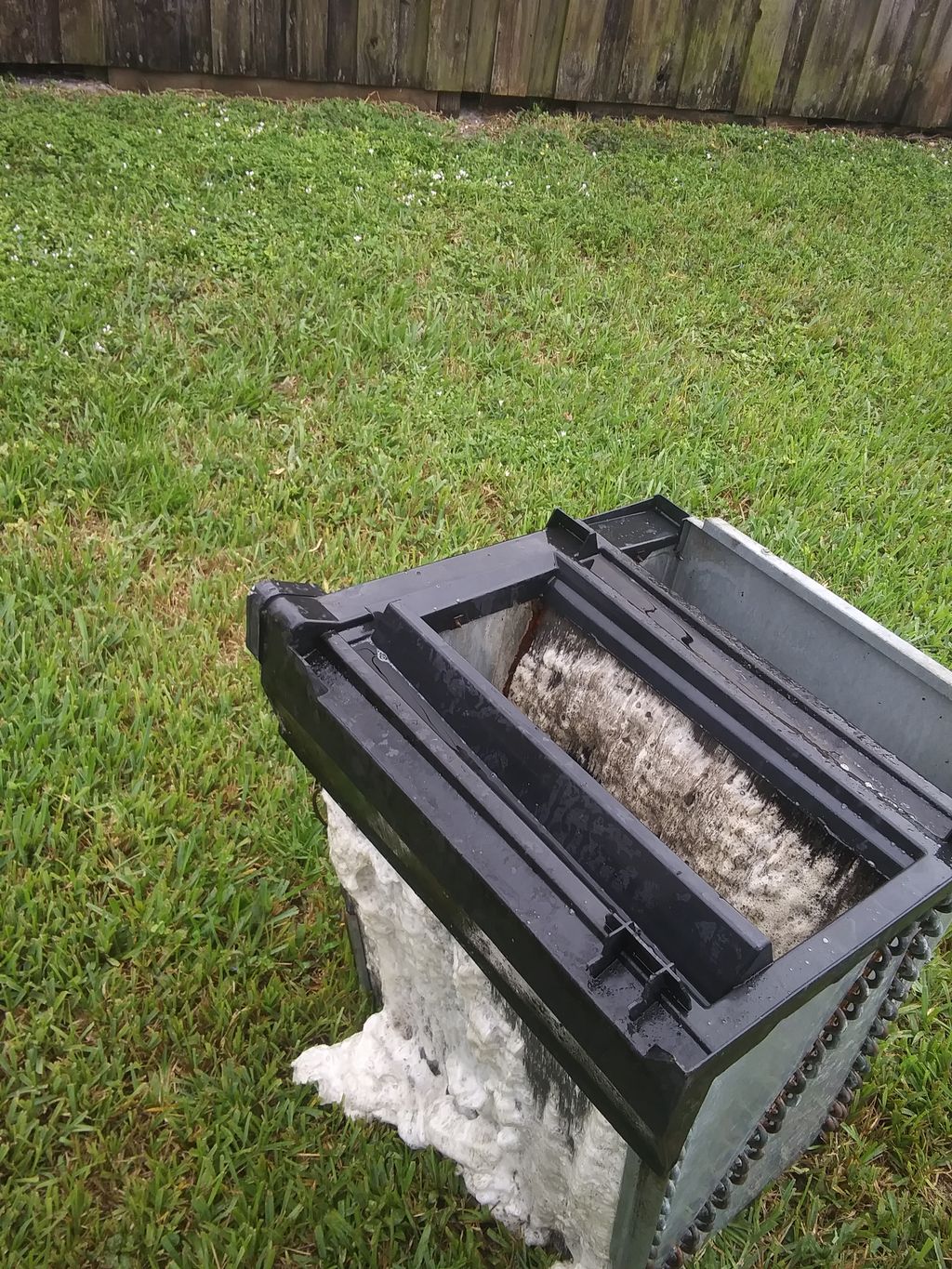 Coil being cleaned