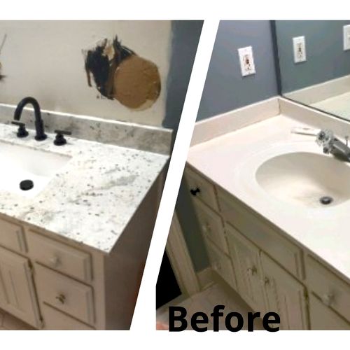 Vanity Top Replacement and Faucet Installation
